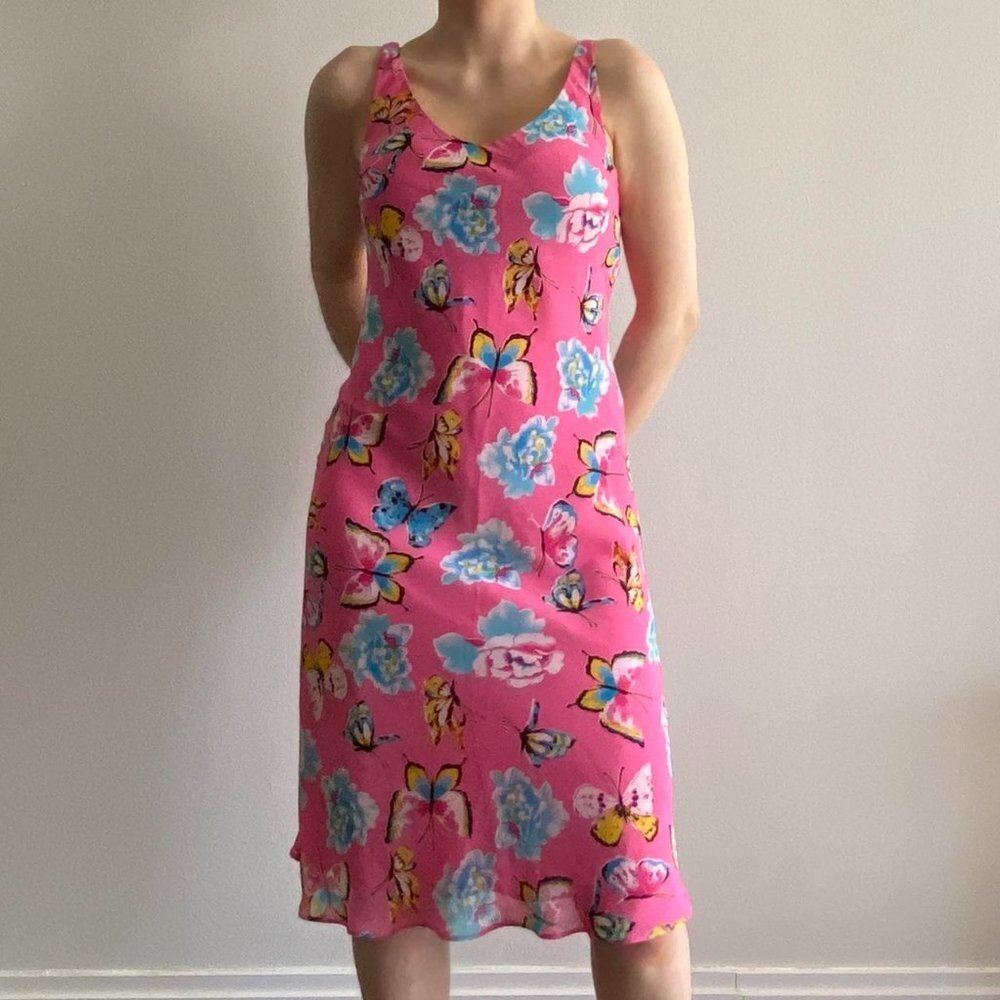 Floral Pink Midi Dress